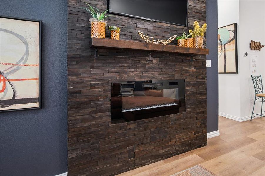 Decorative wall with Electric Fireplace