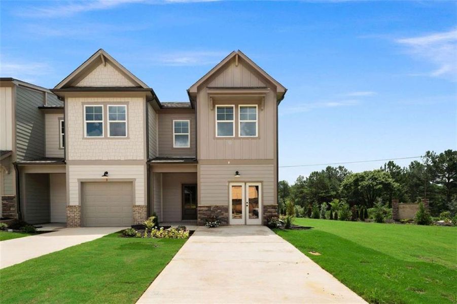 Front exterior of a new home in , Cedartown, GA, highlighting curb appeal (Image 42).