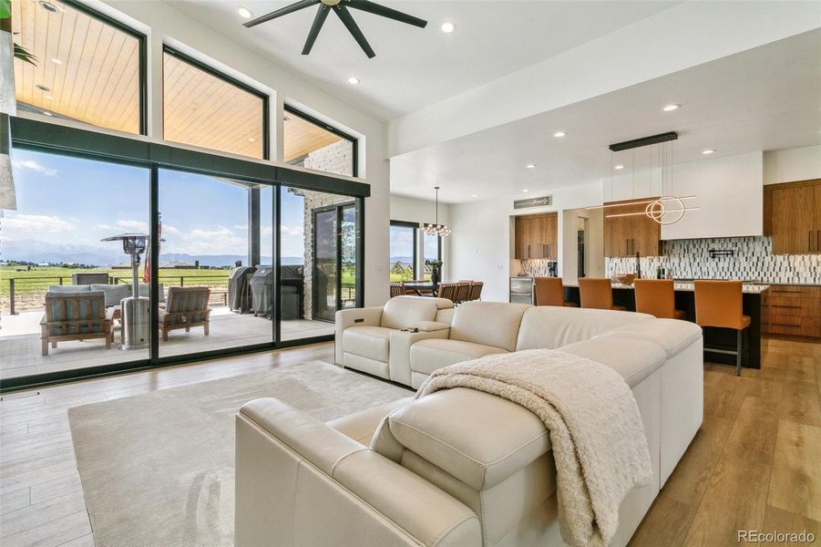 Formal living room with patio access