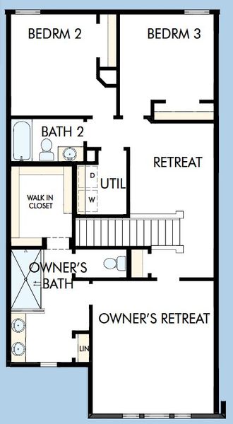 2D floor plan layout for the The Sullivan by David Weekley Homes in Crosscreek Walk – Overlook, Charleston, SC (Image 3).