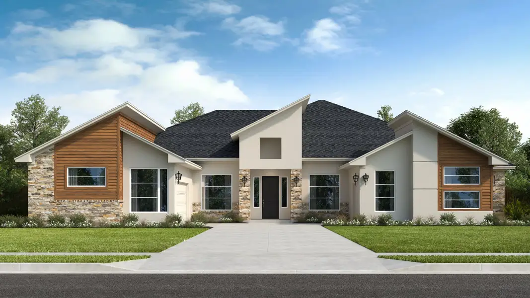 Representative exterior photo of a completed home built from the Bulverde by Scott Felder Homes in Leander Estates, Leander, TX (Image 3).