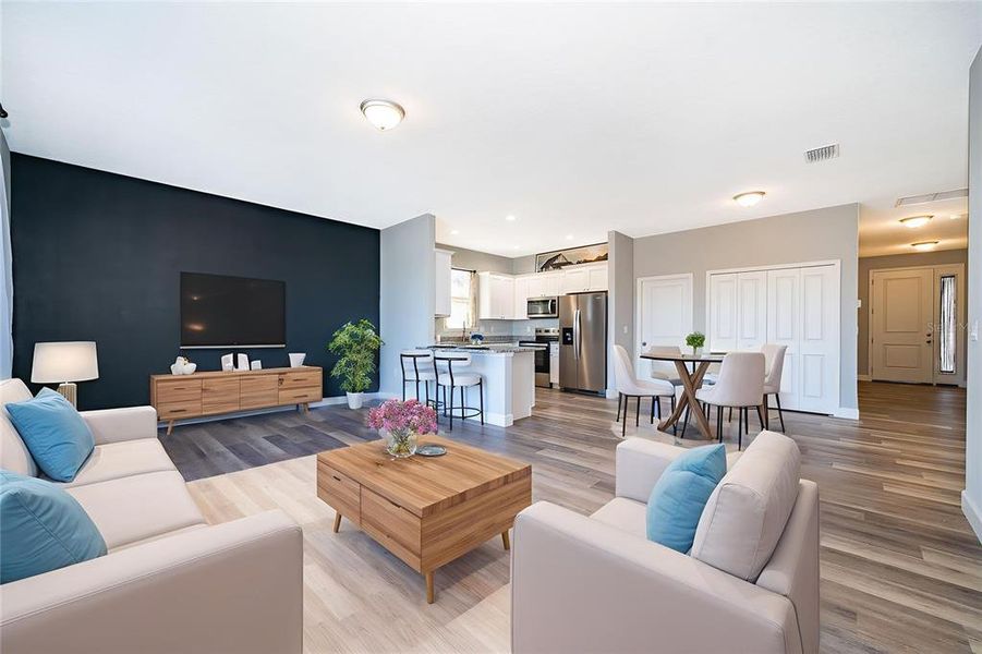 Furnished interior view inside a new home in , Osteen (Image 12).