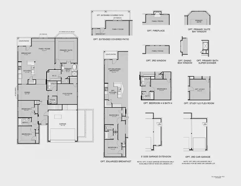 2D floor plan layout for the The Lakewood by Legend Homes in Cinco Lakes, San Antonio, TX (Image 3).
