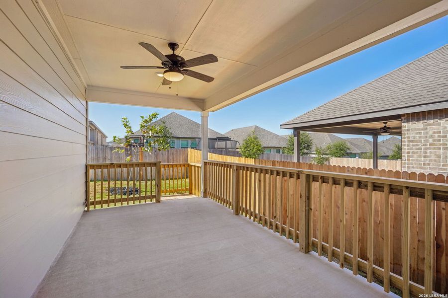 Exterior details and patio area of a home in Arcadia Ridge - Premier Series, San Antonio (Image 28). Exterior details and patio area of a home in Arcadia Ridge - Premier Series, San Antonio (Image 28).