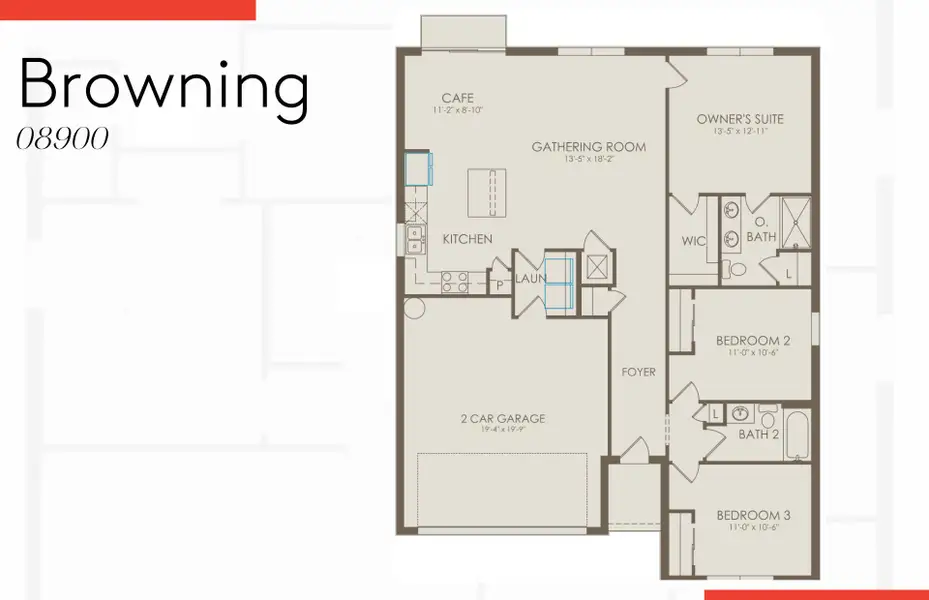 2D floor plan layout of this home in Caloosa Cove, Labelle, FL (Image 3).