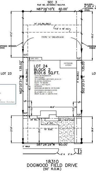 18310 Dogwood Field Drive preliminary plot plan