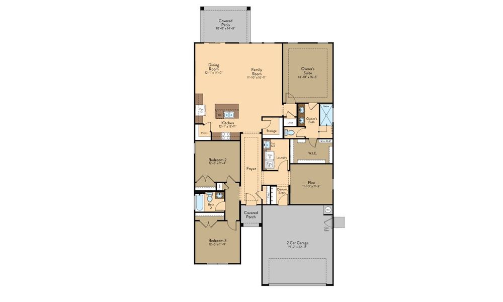 2D floor plan layout for the Janis by View Homes in Enchanted Hills, El Paso, TX (Image 3).
