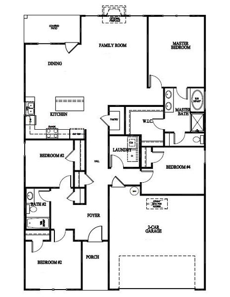 2D floor plan layout of this home in Tibet Road at Sassafras, Allenhurst, GA (Image 1).