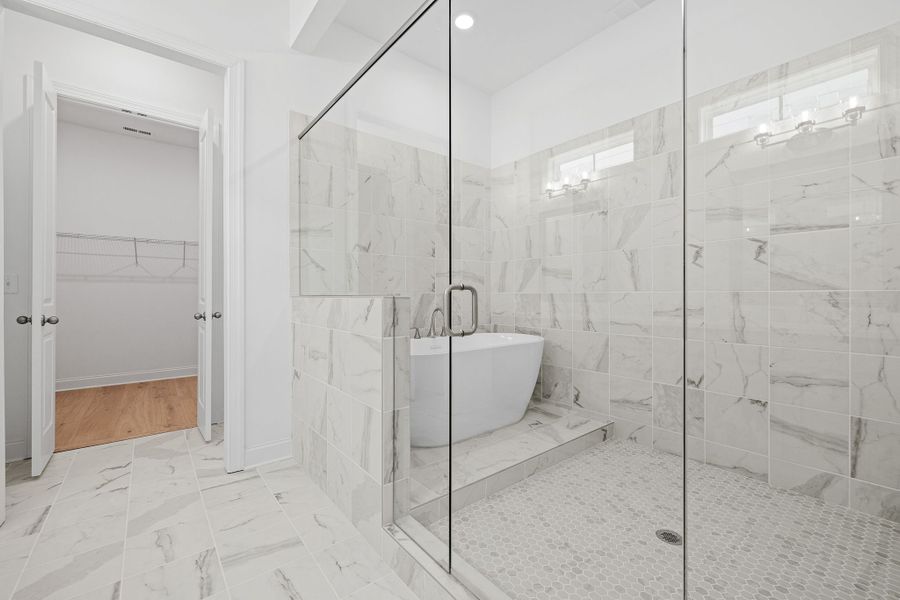 Luxurious master bath with large walk in closet