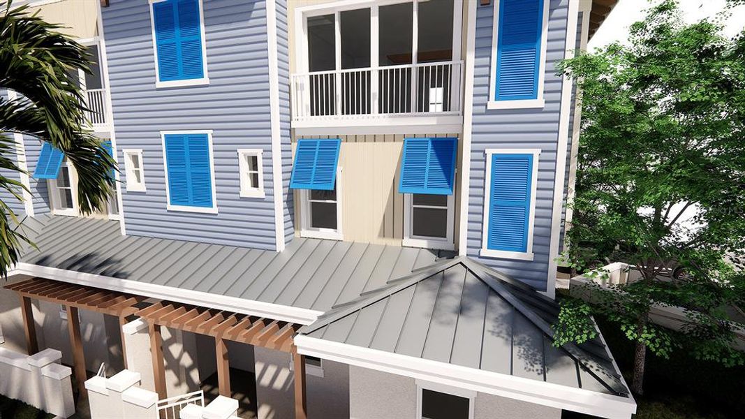 Exterior details and patio area of a home in , Dunedin (Image 4). Exterior details and patio area of a home in , Dunedin (Image 4).