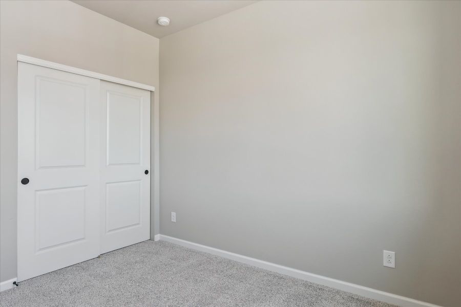 A white door in a room.