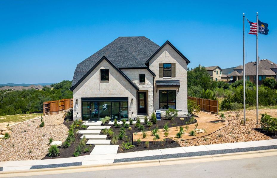Representative exterior photo of a completed home built from the Hillsboro by Pulte Homes in West Cypress Hills, Spicewood, TX (Image 2). Representative exterior photo of a completed home built from the Hillsboro by Pulte Homes in West Cypress Hills, Spicewood, TX (Image 2).