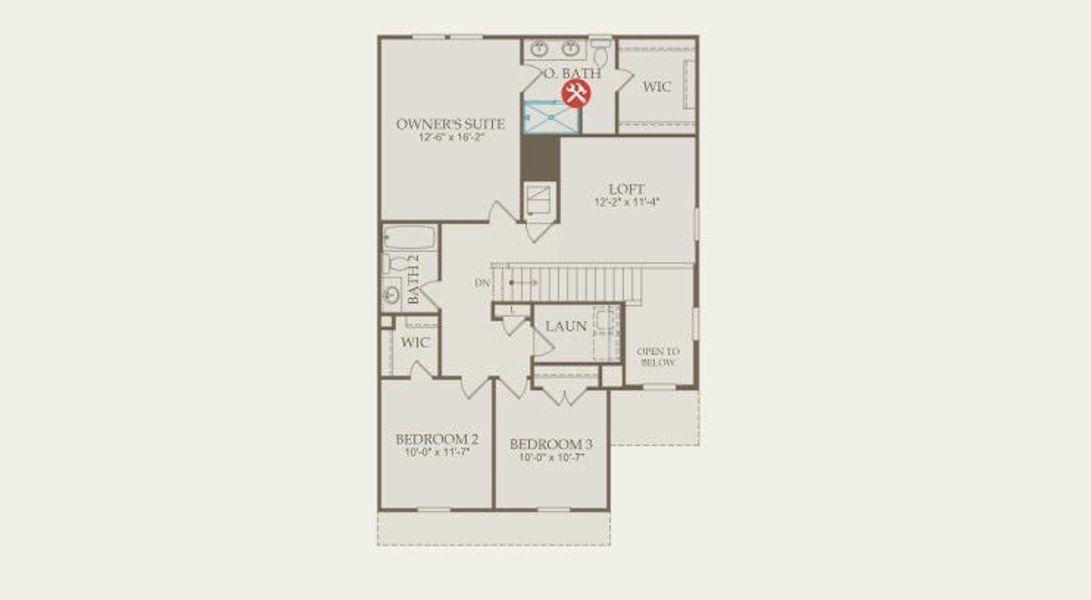 2D floor plan layout for the Springfield by Centex in Lily Springs, Seguin, TX (Image 5).