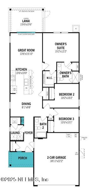 2D floor plan layout of this home in RiverTown - Forest, St. Johns, FL (Image 2).