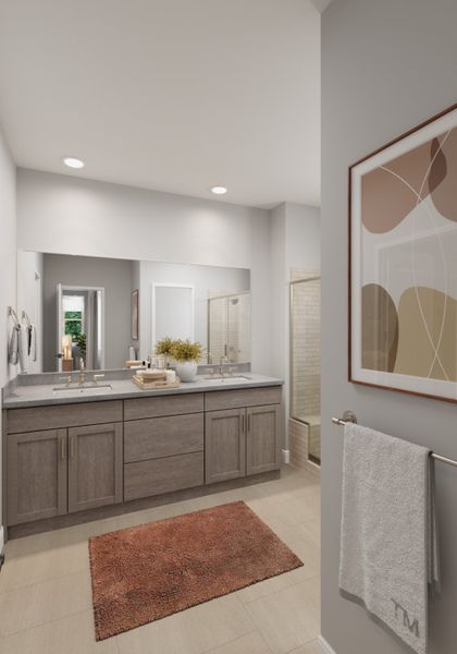 Furnished interior view inside a new home in Trailstone, Arvada (Image 16). Furnished interior view inside a new home in Trailstone, Arvada (Image 16).