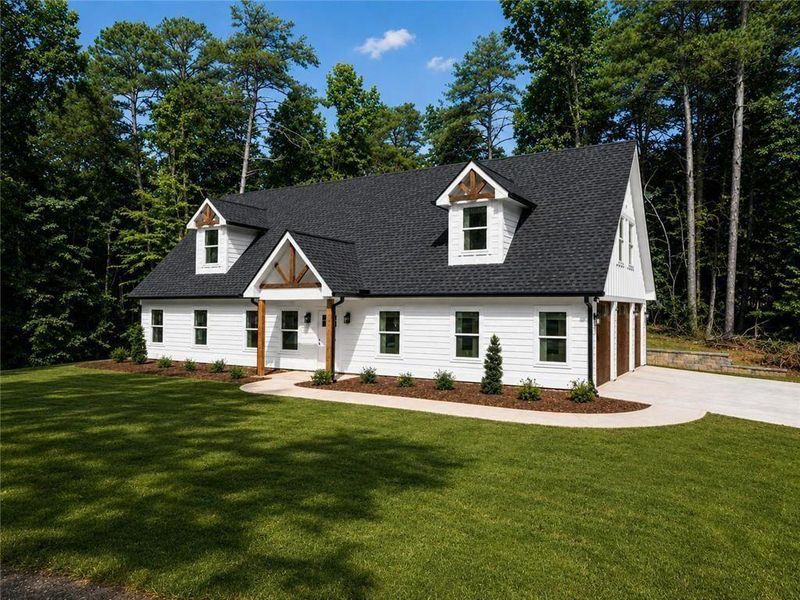 Front exterior of a new home in , Gainesville, GA, highlighting curb appeal (Image 1). Front exterior of a new home in , Gainesville, GA, highlighting curb appeal (Image 1).