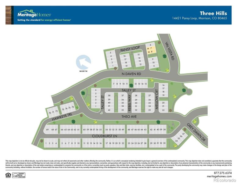 Front exterior of a new home in Three Hills, Morrison, CO, highlighting curb appeal (Image 2).
