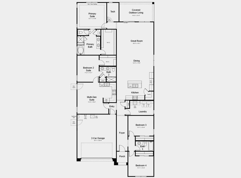 2D floor plan layout for the Caliber by Taylor Morrison in Saddleback, Peoria, AZ (Image 3). 2D floor plan layout for the Caliber by Taylor Morrison in Saddleback, Peoria, AZ (Image 3).