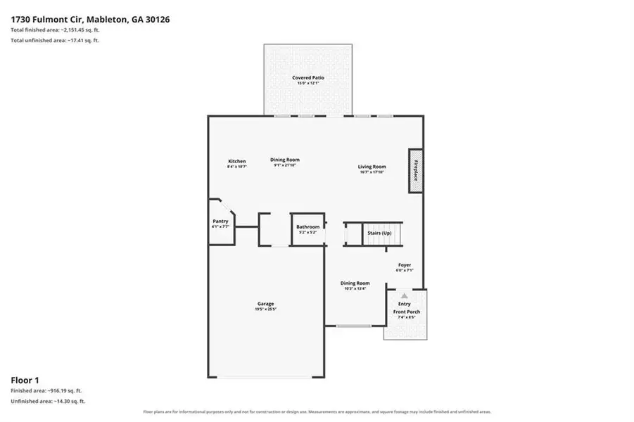 2D floor plan layout of this home in Avenbrook, Mableton, GA (Image 5).