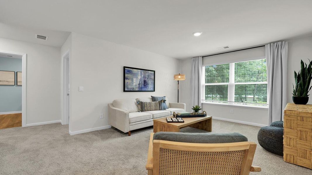 Furnished interior view inside a new home in The Cove at Mallard Crossing, Summerville (Image 13). Furnished interior view inside a new home in The Cove at Mallard Crossing, Summerville (Image 13).