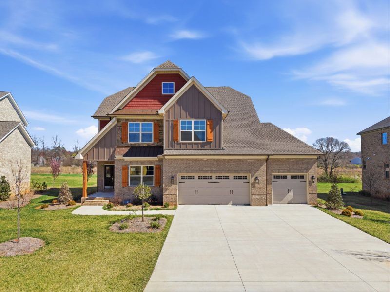 Representative exterior photo of a completed home built from the Hampton by Keystone Homes NC in Preserve at Carriage Cove, Oak Ridge, NC (Image 43).