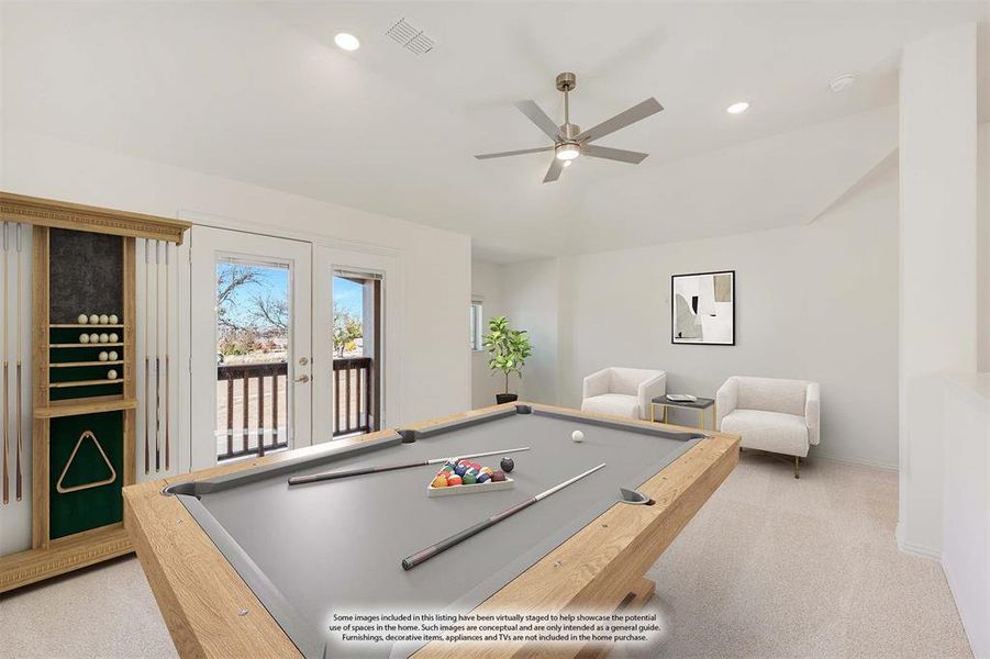 Furnished interior view inside a new home in Union Park Classic 55, Little Elm (Image 15).