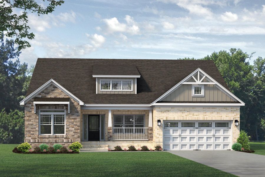 Representative exterior photo of a completed home built from the Cosmopolitan by Keystone Homes NC in Weybridge, Burlington, NC (Image 27).