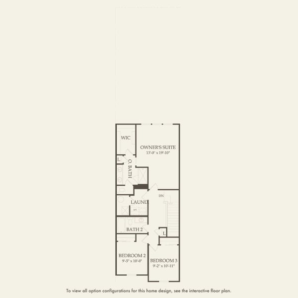 2D floor plan layout for the Trailwood - Interior Unit by Pulte Homes in Lakehaven Estates, Clermont, FL (Image 5).