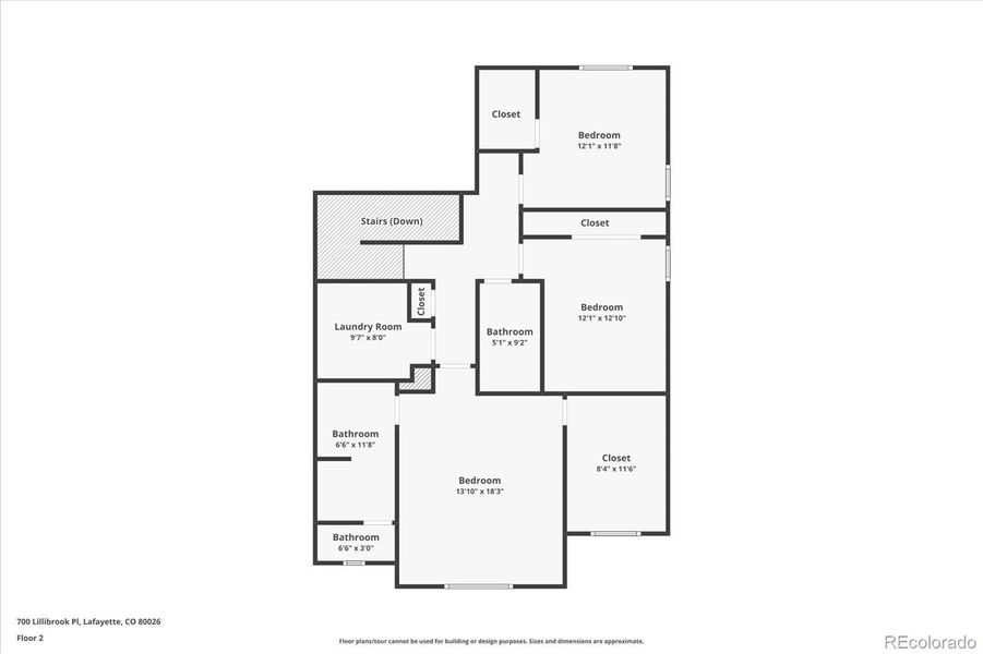 2D floor plan layout of this home in Parkdale: Paired Homes, Erie, CO (Image 6).