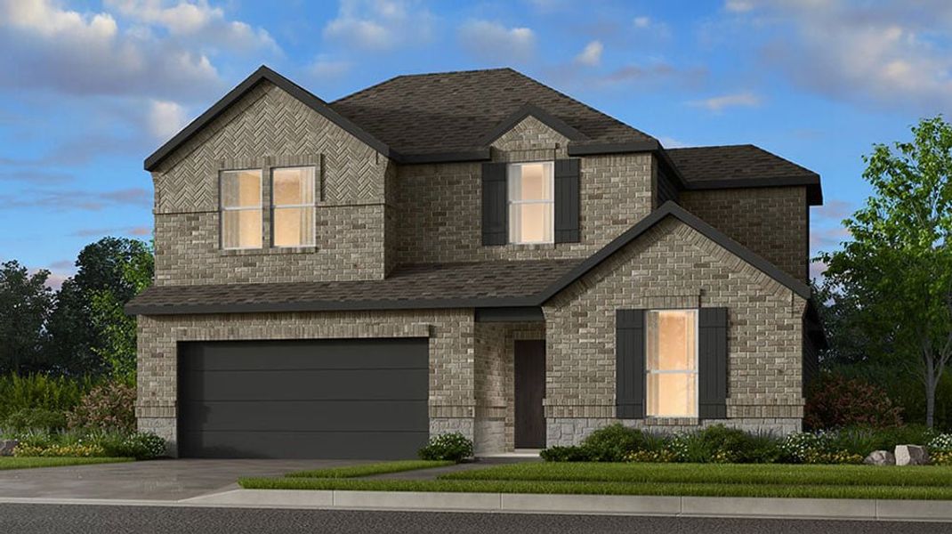 Front exterior of a new home in Lisso, Pflugerville, TX, highlighting curb appeal (Image 1). Front exterior of a new home in Lisso, Pflugerville, TX, highlighting curb appeal (Image 1).