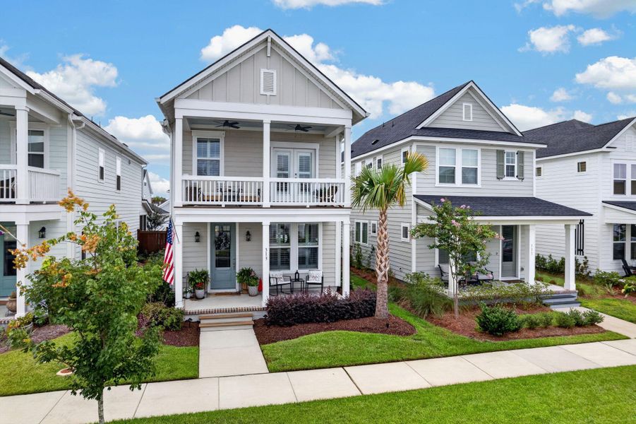 Front exterior of a new home in Nexton - Midtown - The Park Collection, Summerville, SC, highlighting curb appeal (Image 21). Front exterior of a new home in Nexton - Midtown - The Park Collection, Summerville, SC, highlighting curb appeal (Image 21).