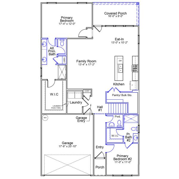 2D floor plan layout of this home in Avenue One, Castle Hayne, NC (Image 3). 2D floor plan layout of this home in Avenue One, Castle Hayne, NC (Image 3).