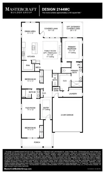 2D floor plan layout for the 2144MC by MasterCraft Builder Group in Madeira, St. Augustine, FL (Image 3). 2D floor plan layout for the 2144MC by MasterCraft Builder Group in Madeira, St. Augustine, FL (Image 3).