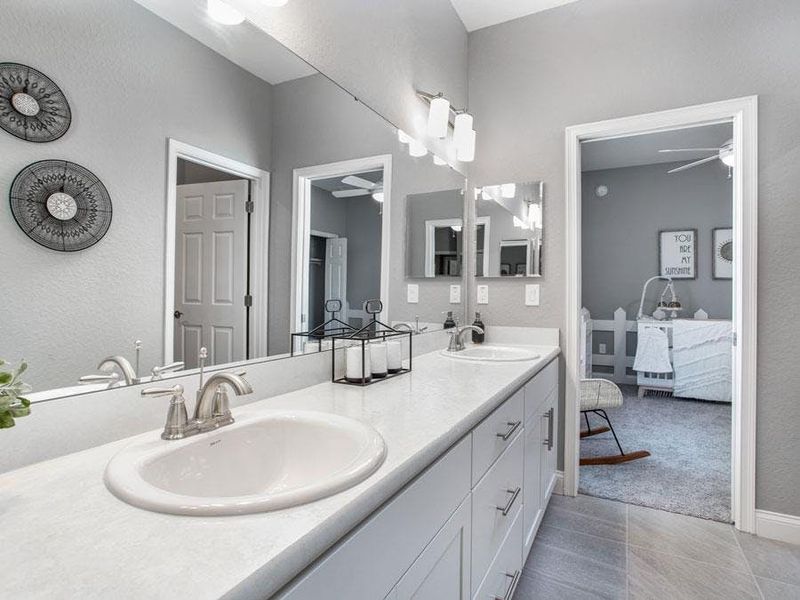Bedrooms 2 and 3 share a large Jack-and-Jill bath - Waylyn by Highland Homes
