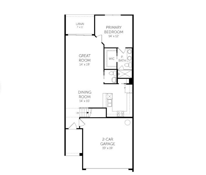 2D floor plan layout of this home in Brook Forest - Villas, St. Augustine, FL (Image 4).