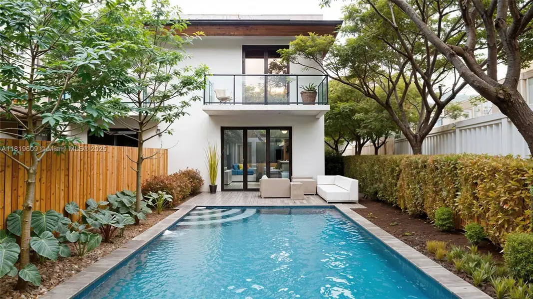 Exterior details and patio area of a home in , Miami (Image 2). Exterior details and patio area of a home in , Miami (Image 2).