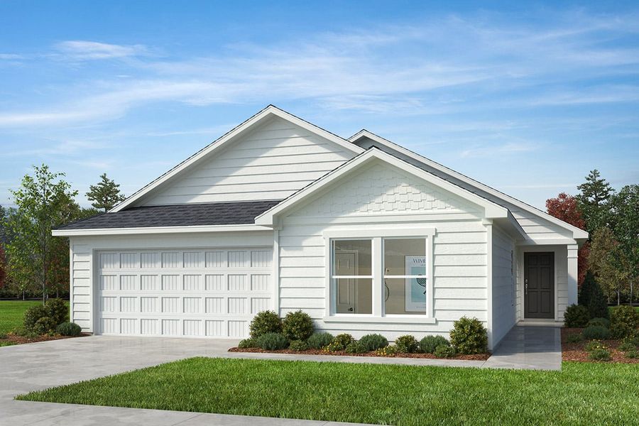 Representative exterior photo of a completed home built from the Plan 1844 by KB Home in Cottages at Clovis Point, Kings Mountain, NC (Image 9). Representative exterior photo of a completed home built from the Plan 1844 by KB Home in Cottages at Clovis Point, Kings Mountain, NC (Image 9).