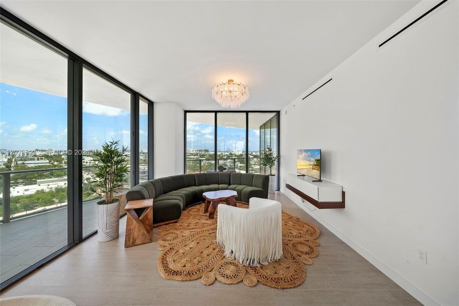 Furnished interior view inside a new home in , Miami Beach (Image 13). Furnished interior view inside a new home in , Miami Beach (Image 13).