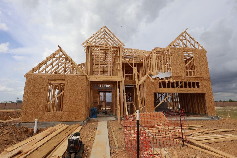 In-progress construction of a new home in Dunham Pointe, Cypress, TX (Image 10).