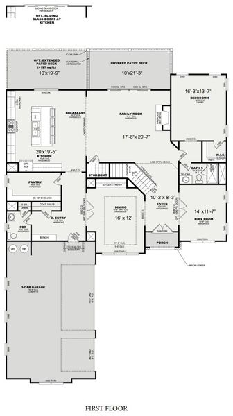 2D floor plan layout for the Callaway by Deluxeton Homes in The Retreat at Caney Creek, Alpharetta, GA (Image 3).