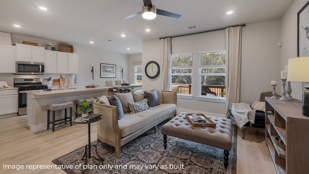 Representative furnished interior of a home built from the The Naples by D.R. Horton in Veranda, San Antonio (Image 5).