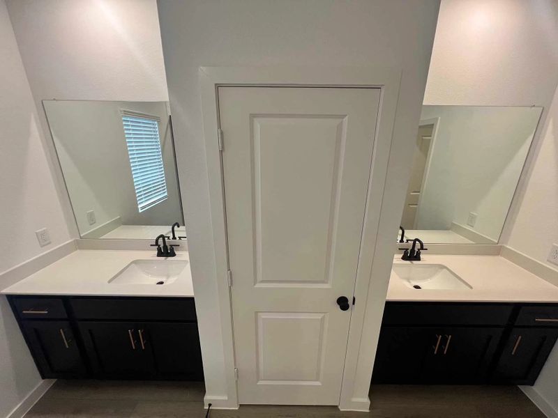 Primary Bathroom Construction Progress featuring the Noir Collection