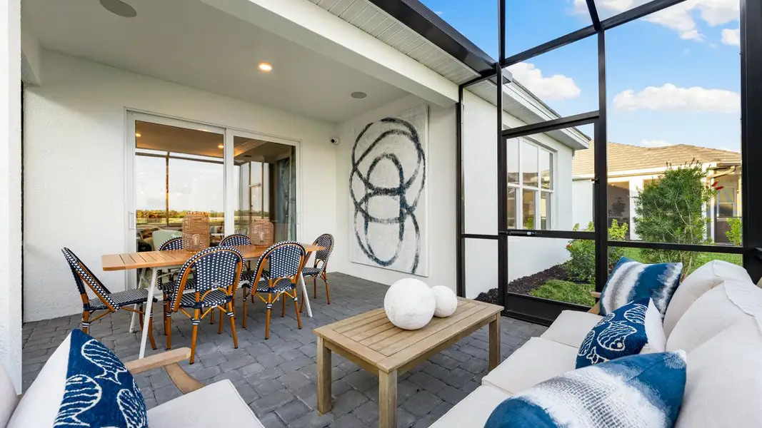 Exterior details and patio area of a home in Esplanade at Starling, Punta Gorda (Image 3). Exterior details and patio area of a home in Esplanade at Starling, Punta Gorda (Image 3).