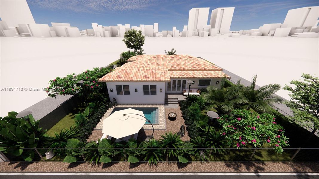 Front exterior of a new home in , Miami Shores, FL, highlighting curb appeal (Image 1). Front exterior of a new home in , Miami Shores, FL, highlighting curb appeal (Image 1).