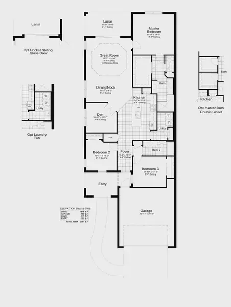 2D floor plan layout for the Sandcastle 2 by Neal Communities in Grand Palm, Venice, FL (Image 4).