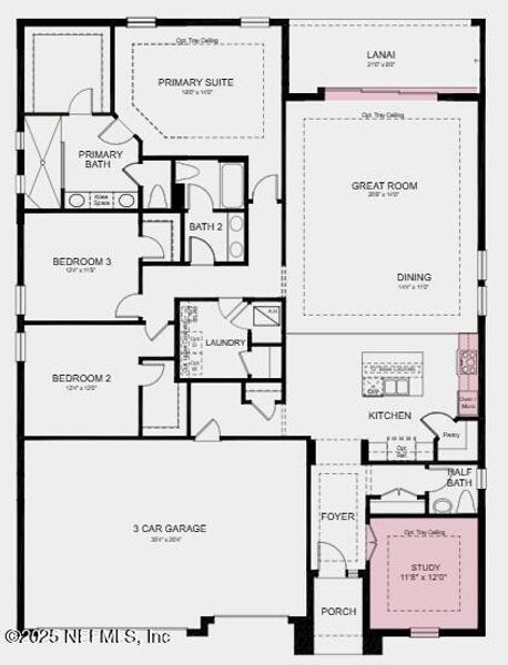 2D floor plan layout of this home in Colbert Landings, Palm Coast, FL (Image 4).