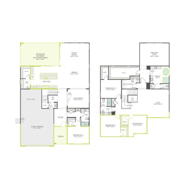 2D floor plan layout of this home in Terraza, San Tan Valley, AZ (Image 4).