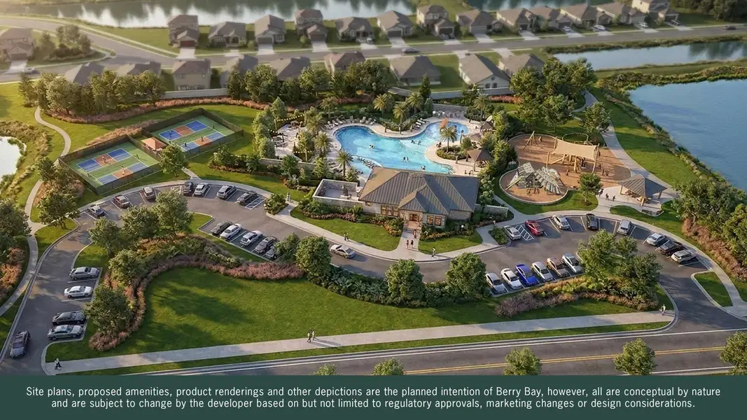 Proposed future amenity featuring pickleball courts, a pool, clubhouse and playground Proposed future amenity featuring pickleball courts, a pool, clubhouse and playground