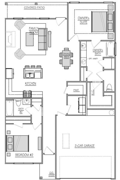 2D floor plan layout for the Orchard by Piedmont Residential in Villages at Cedar Hill, Dallas, GA (Image 2).