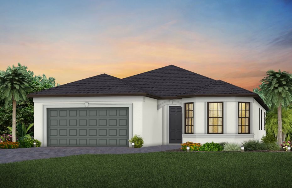 Representative exterior photo of a completed home built from the Medina by Centex in The Strand at Cedar Grove, North Port, FL (Image 21).